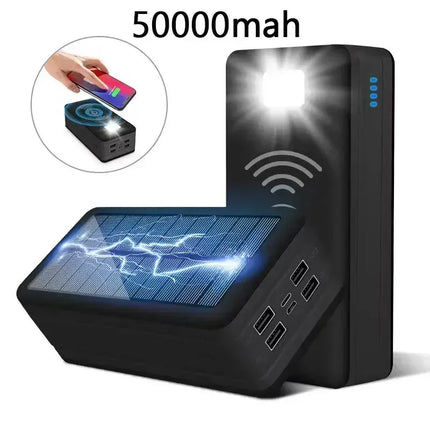 Solar Powered 200k mAh Wireless Battery Charger Powerbank