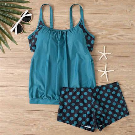 Women Polka Dot Tankini Swimwear Set