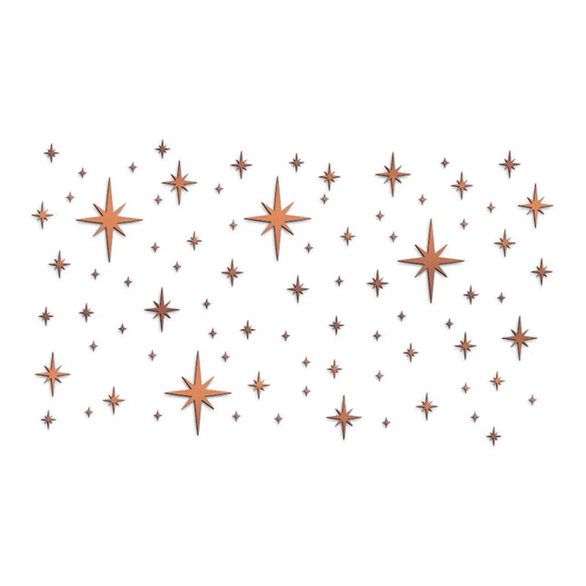 82PCS Star Mosaic Mirror Sticker Wall Decals Home Decor.