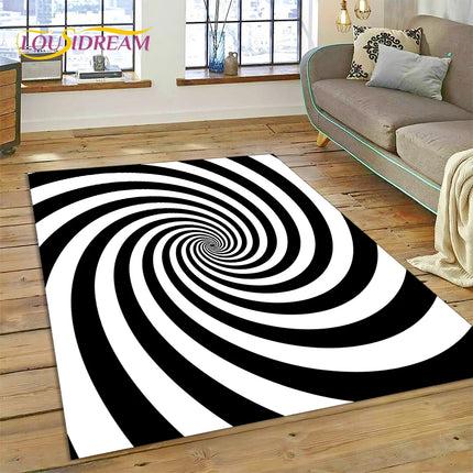 3D Vortex Visual Illusion Living Room Rug