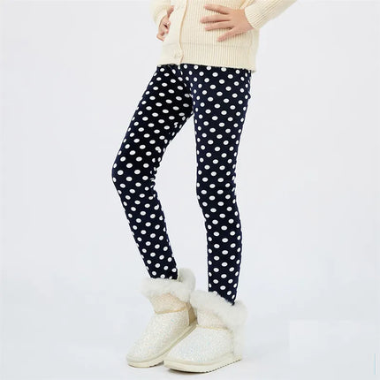 Girls 4-13Y Winter Leggings-Velvet Star Pants