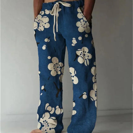 Men European Floral Animal 3D Pants