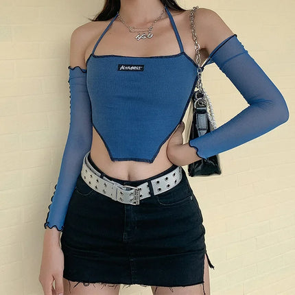 Women 90s Fashion Halter Long Tops