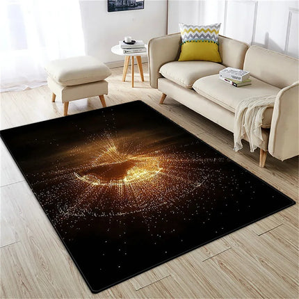 Modern 3D Saturn Planet Starry Sky Area Rug