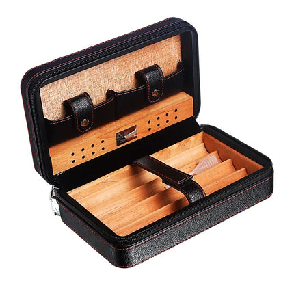 Portable Cedar Wood Cigar Humidor Box