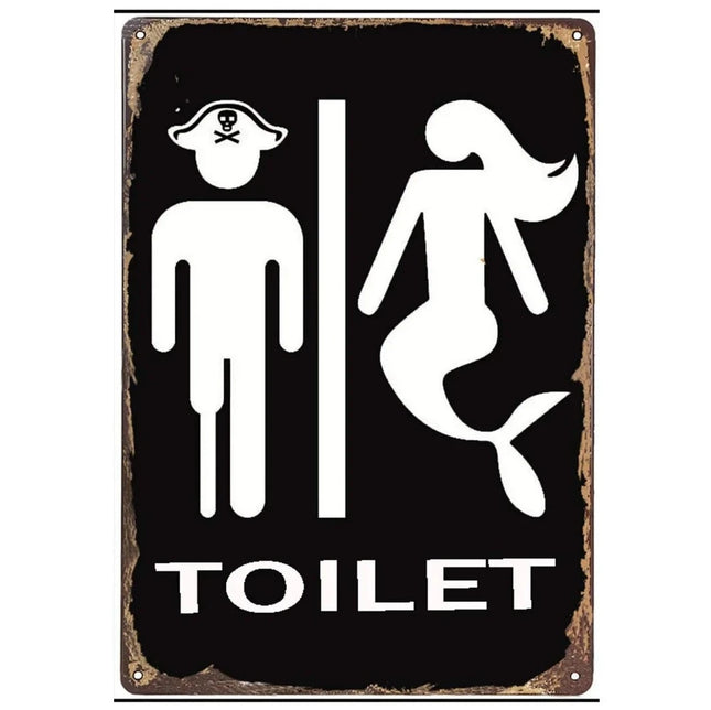 Nostalgia Vintage Bathroom Restroom Wall Art Decor