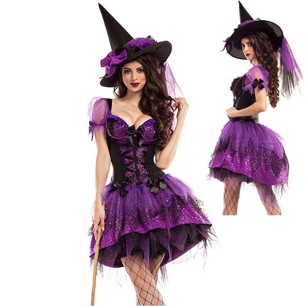 Women Carnival Purple Witch Costume