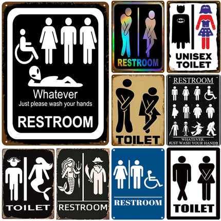 Nostalgia Vintage Bathroom Restroom Wall Art Decor