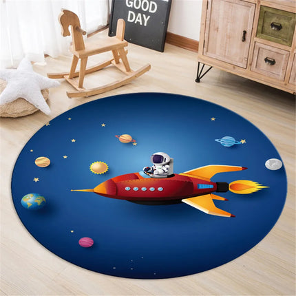 Kids Room 3D Astronaut Round Area Rug