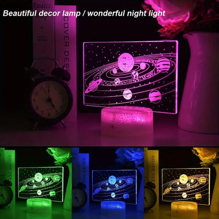 3D LED Optical Solar System Night Light