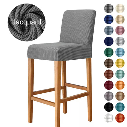 Kitchen Bar Stool Solid Jacquard Slipcover