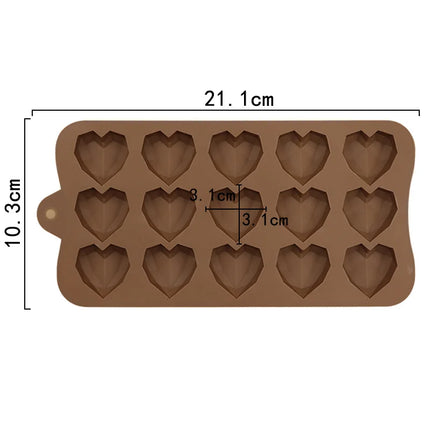 DIY Silicone Chocolate Diamond Heart Mold