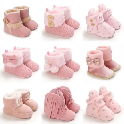 Baby Girl Winter Plush Pink Boots.