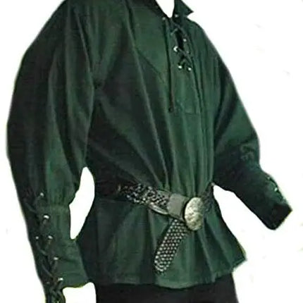 Men Nordic Medieval Pirate Tunic Costume Shirt