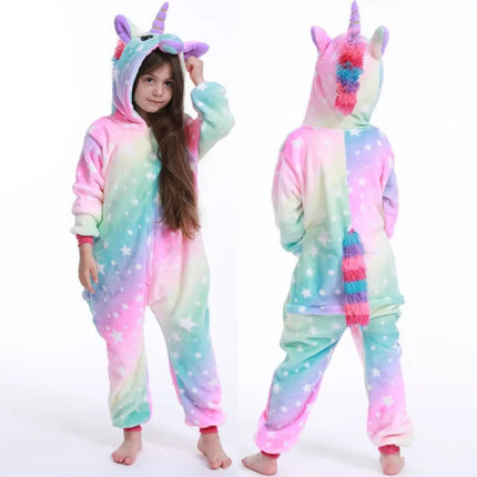 Baby Girl Winter Unicorn Pajama Costume Set