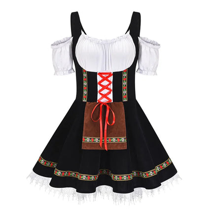 Women Plus Oktoberfest Bavarian Dirndl Waitress Costume Dress