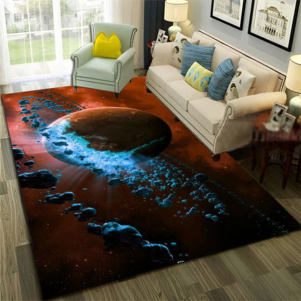 3D Universe Space Galaxy Planet Rug