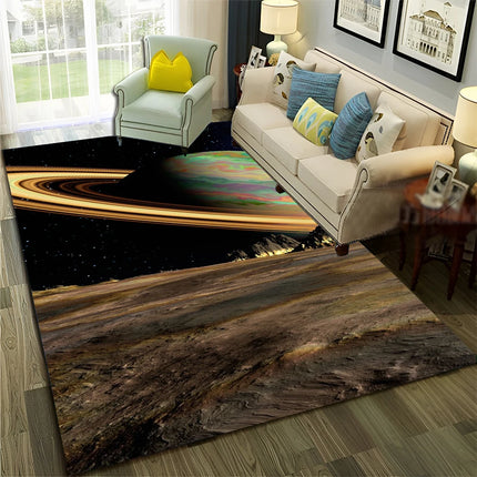 3D Universe Space Galaxy Planet Star Rug