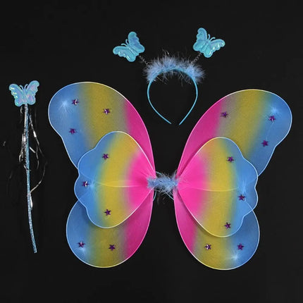 Kids Girl Princess Fairy Butterfly Wings Costume Set