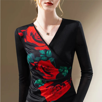 Women Floral Fashion Trendy Long Tops