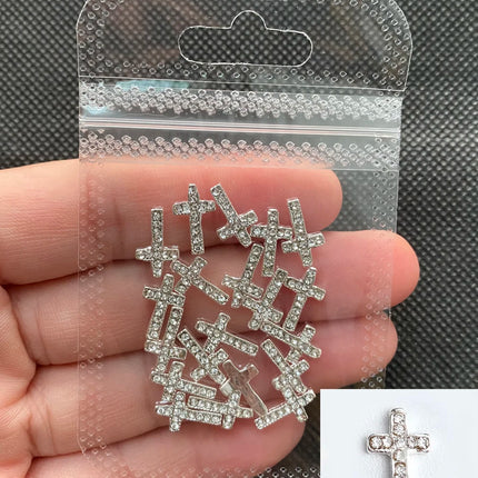 Glitter Cross 20pc Nail Art Rhinestone Decor