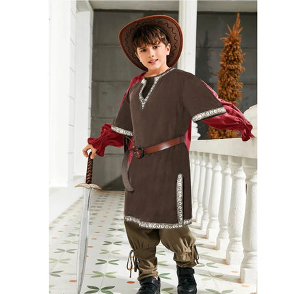 Kids Medieval Viking Knight Pirate short Costume Tops