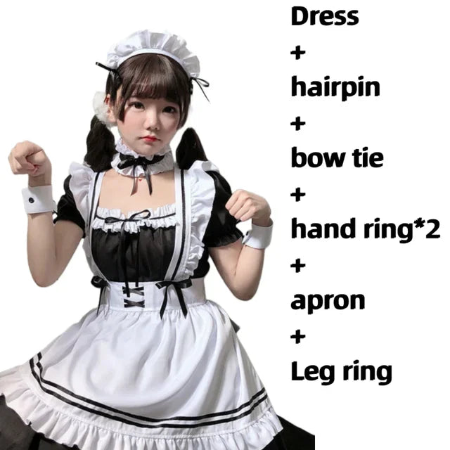 Women Black Cosplay Maid Costume - Mad Fly Essentials