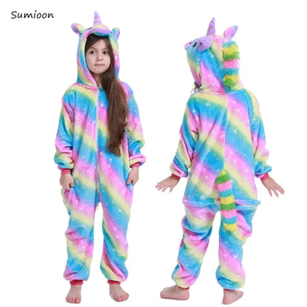 Baby Girl Winter Unicorn Pajama Costume Set