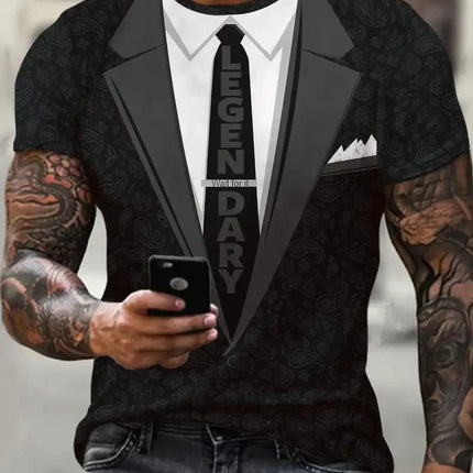 Men Fashion 3D Short Suit Graphic Shirts