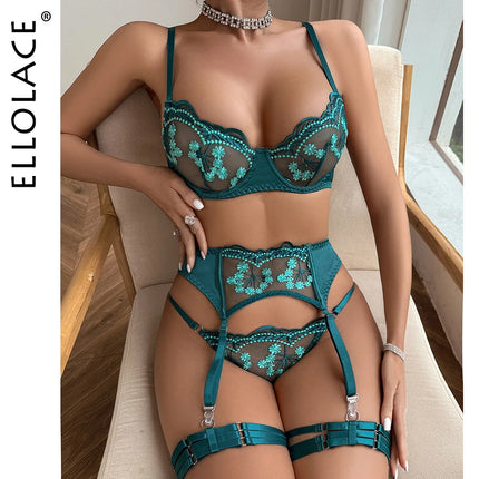 Women Floral Embroidery Intimate Bra Lingerie Sets