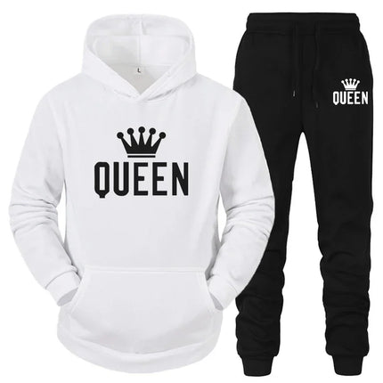 Men Women White Black King Queen Tracksuits