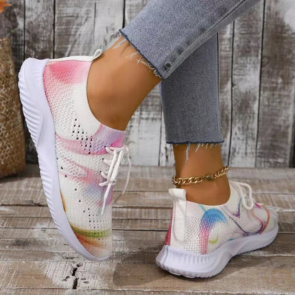 Women Rainbow 2024 Lightweight Knitted Sneakers