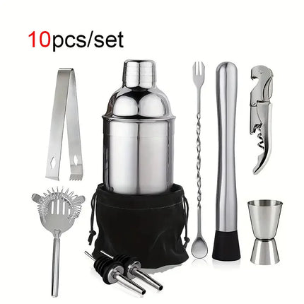 Stainless Cocktail Shaker Wine Martini Bar Tools Party Set