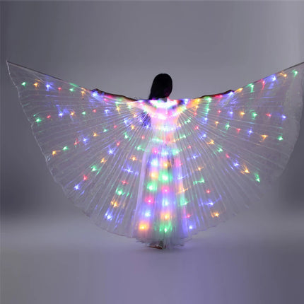 Women Rainbow LED Belly Dancing Wings