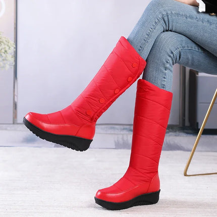 Women Mid Calf Winter Down Platform Boots.