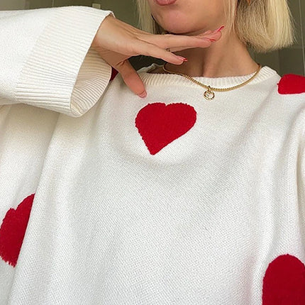 Women Love Heart Autumn Knitted Sweaters