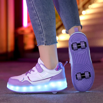 Girls LED USB-Charging Skate Luminous Shoes