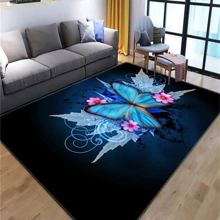 Home 3D Butterfly Animal Anti-Slip Modern Rugs