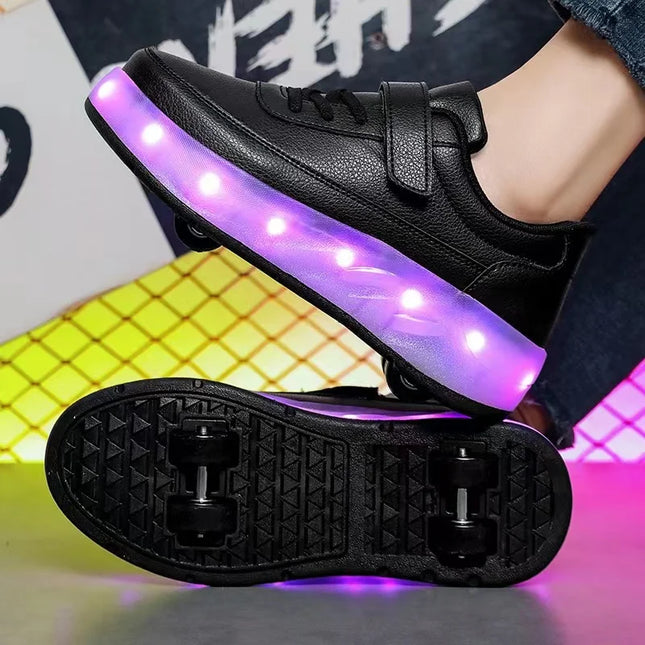 Kids Boy Girl Flash LED Roller Skate Sneakers