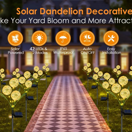 Solar LED Outdoor 42LED Dandelion Garden Flower