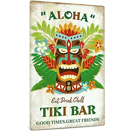 Retro Vintage Tiki Bar Outdoor Wall Sign Decor