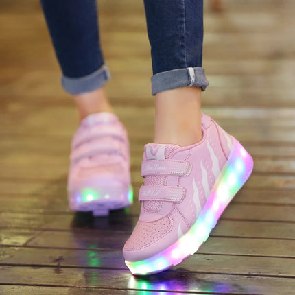 Girl Fashion Luminous LED Skate Sneakers