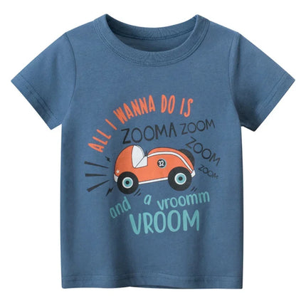 Baby Boys Car Dinosaur 2-12Y Summer Tees