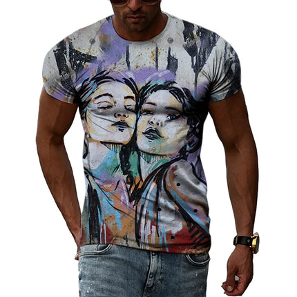 Men 3D Summer Street Art Graffiti Tees