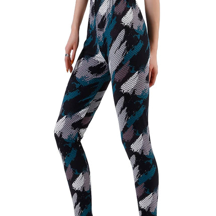 Women Fitness Plaid Elastic Leggings