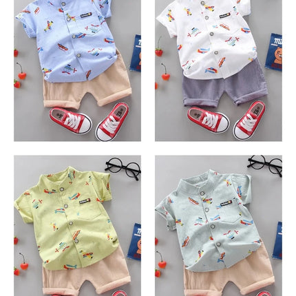 Baby Boy Summer Airplane Space Clothing Sets