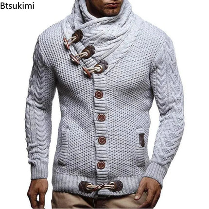 Men Vintage Long Sweater Turtleneck Retro Hoodies