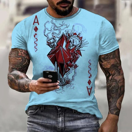 Men Retro Summer Casual Poker Shirts