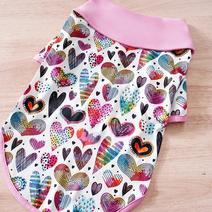 Pet Apparel Colorful Hearts Dog Clothes