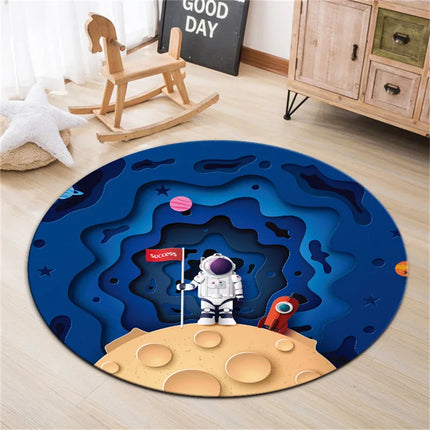 Kids Room 3D Astronaut Round Area Rug